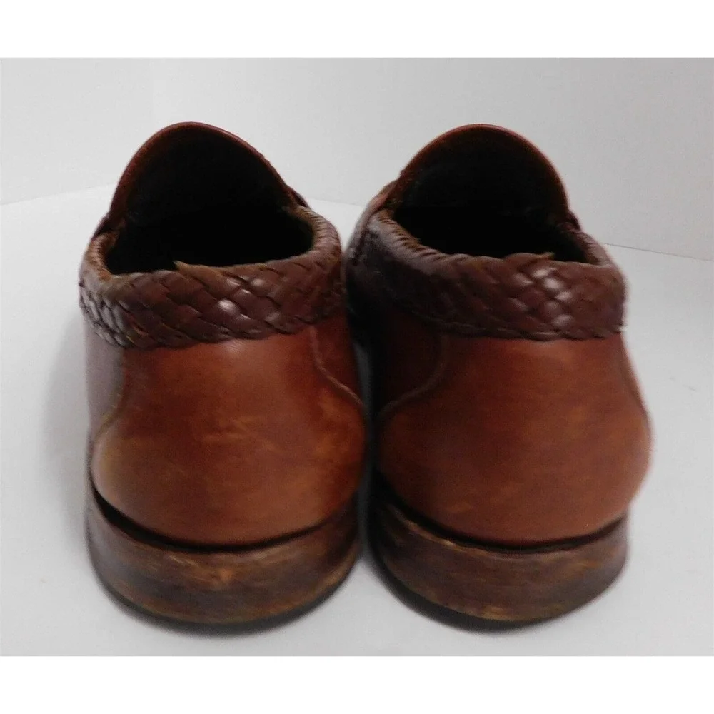 Allen Edmonds Maxfield Brown Chili Weave Tassel Leather Loafers USA 10.5 D‎